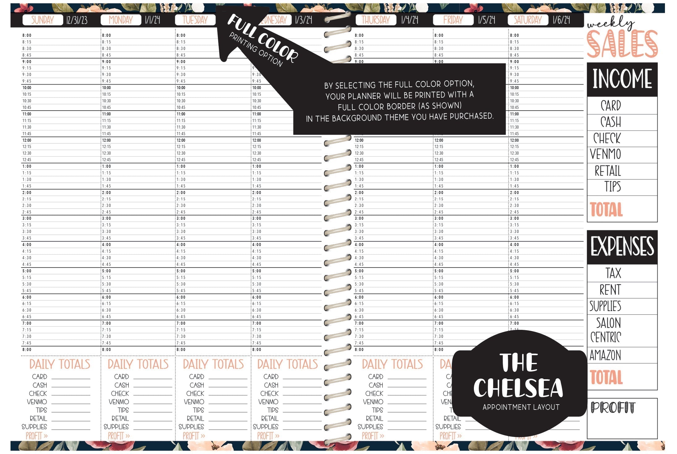 The Chelsea Appointment Book - LEOPARD PINK BRUSH