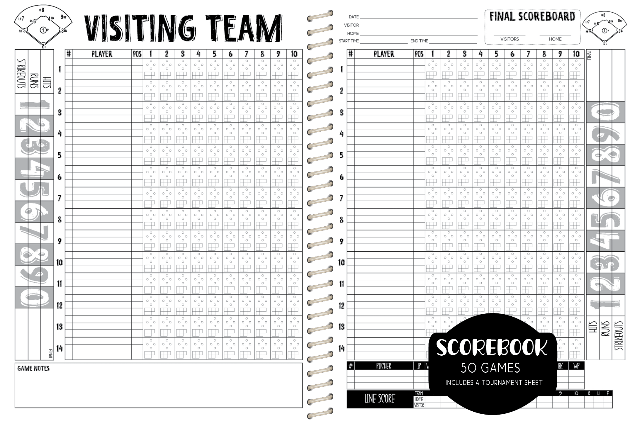 Softball Scorebook  - SUMMER NIGHTS