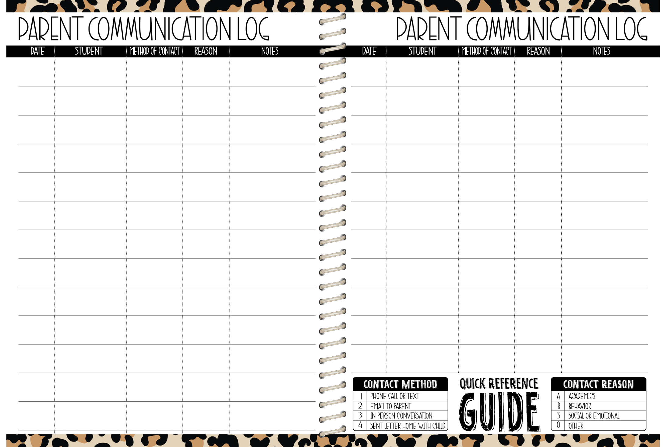 5 Custom Subject Teacher Planner -  CHEETAH PENCIL