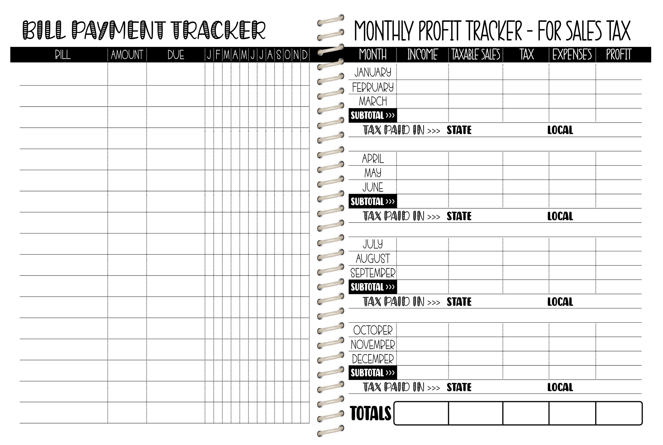 The Tutor Planner - BLACK COWHIDE