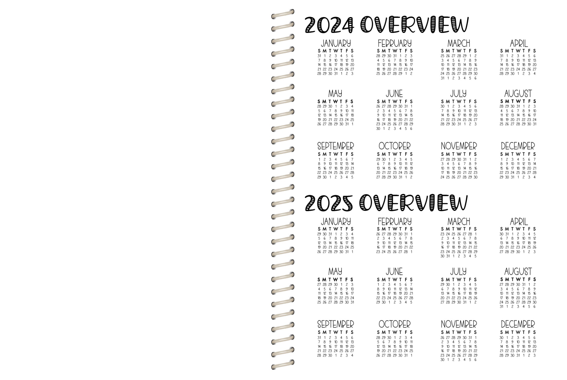 2024 Printed Weekly Planner - RED CHECKERS