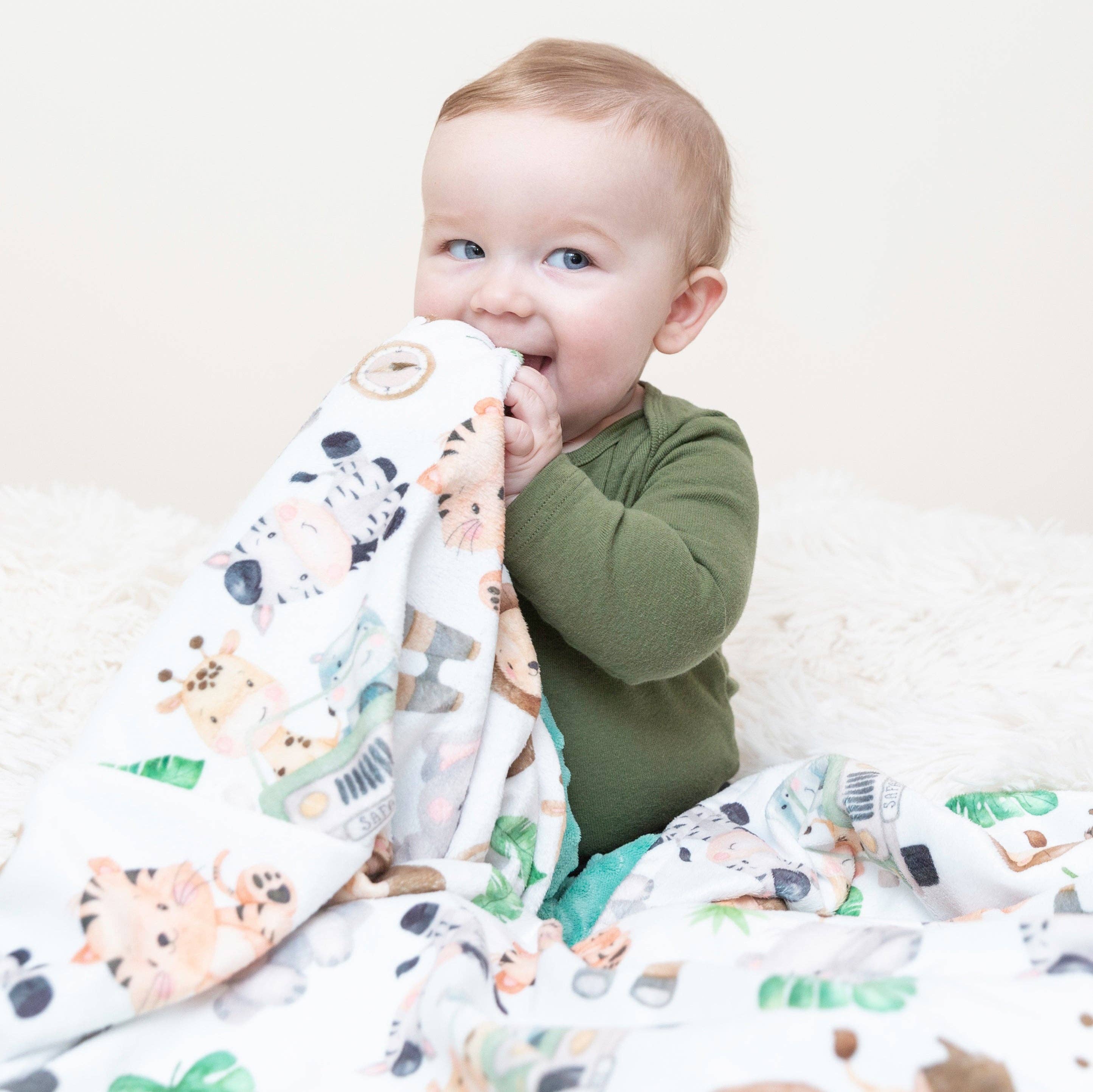 Premium Baby & Toddler Minky Blanket - Safari