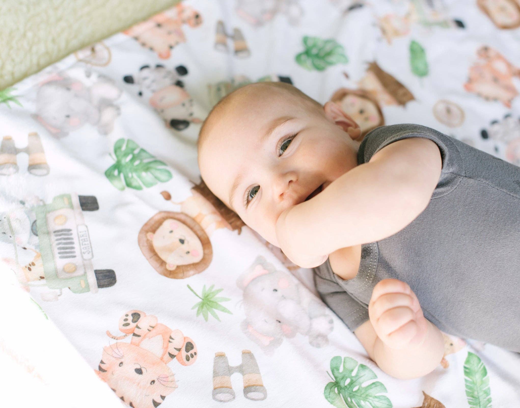 Premium Baby & Toddler Minky Blanket - Safari