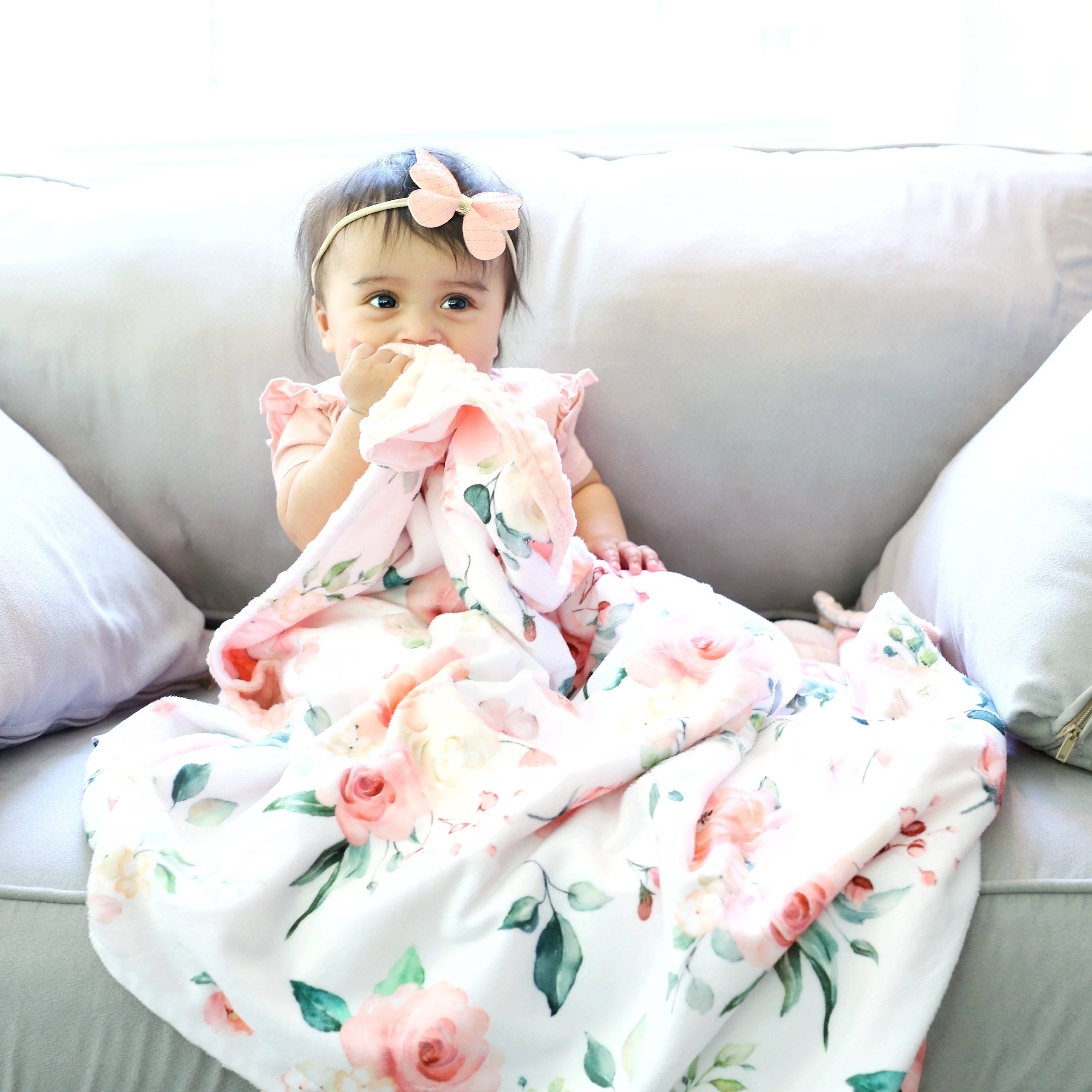 Premium Baby & Toddler Blanket - Peach Floral