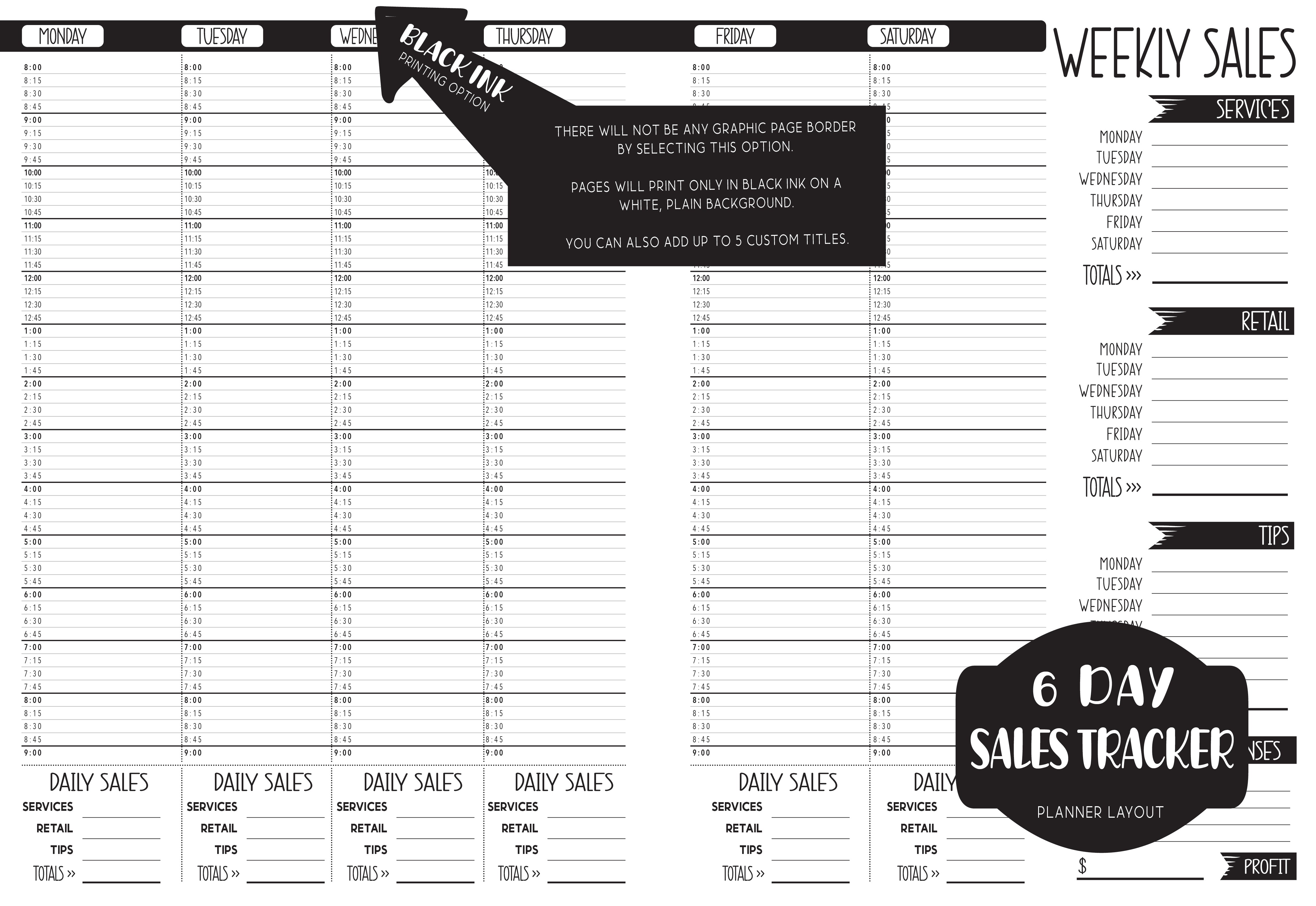 Sales Tracker Appointment Book - BOBBY PIN