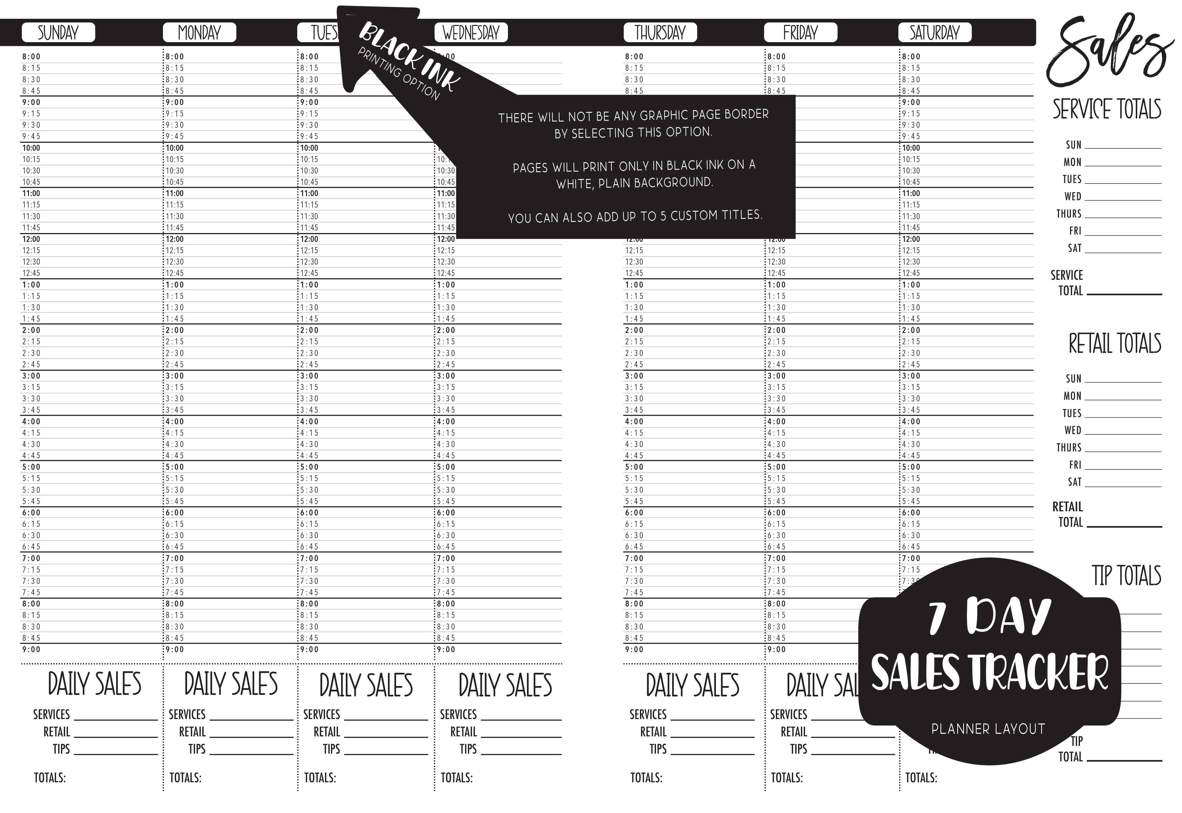 Sales Tracker Appointment Book - STYLIST COLLAGE